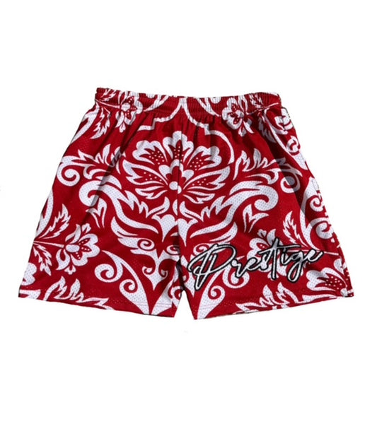 Royal Flower shorts- Red