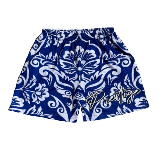 Royal Flower shorts- Blue