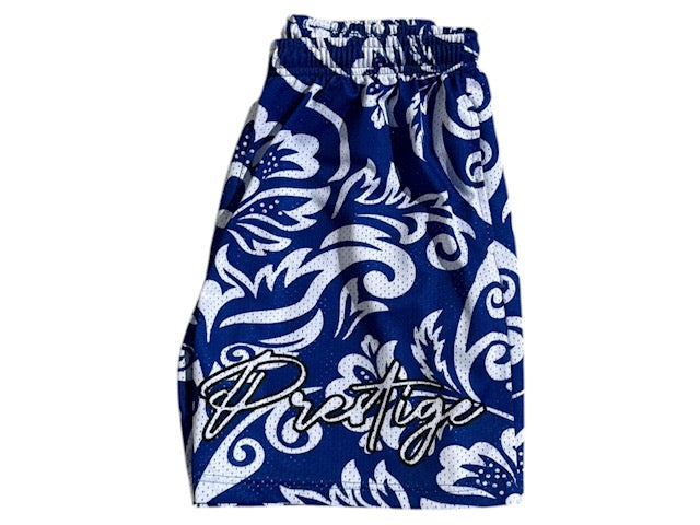 Royal Flower shorts- Blue